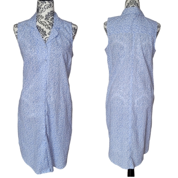Joie button down sleeveless floral shirt dress size medium - Picture 2 of 13